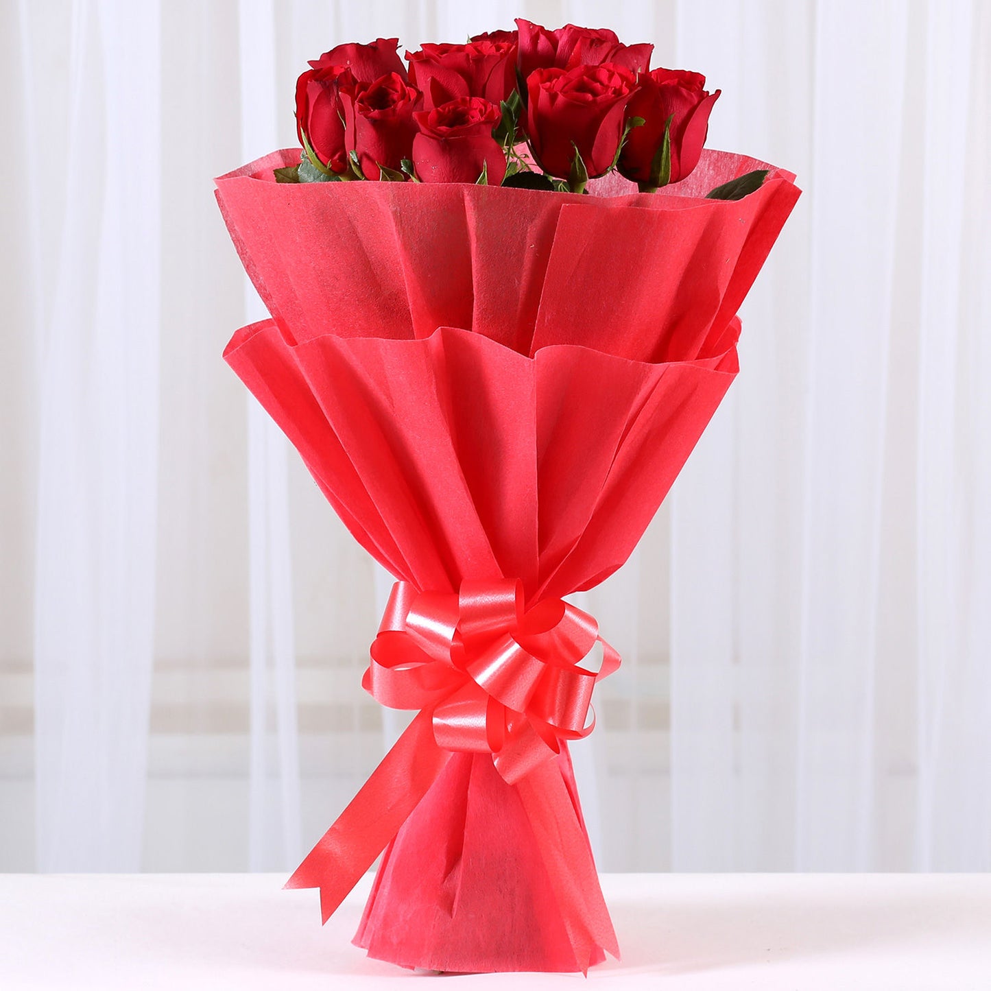 Vivid Red Roses Bouquet Truffle Cake